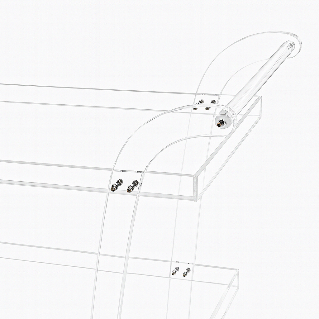 Acrylic trolley-Acrylic  frame with handle and caster wheels.
