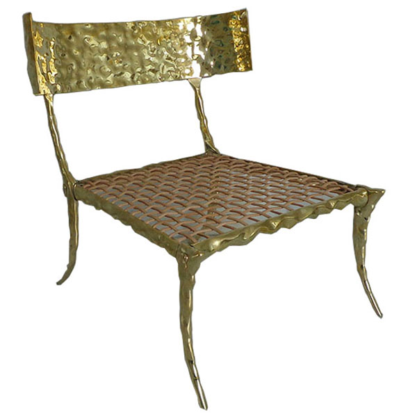Aqua Brass Club Chair