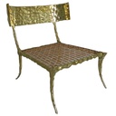 Aqua Brass Club Chair