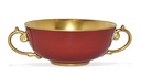 Alencon Rouge Soup Bowl With 2 Handlesa