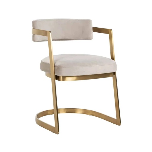 [206008002] Chair Jordan White Chenille Fire Retardant (Gold,9x9x10H, Aluminium)