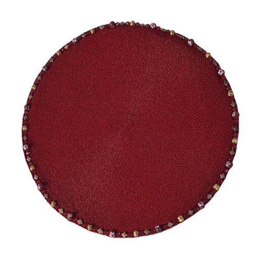 [101005019] Placemat:Red Cloisonne Trim