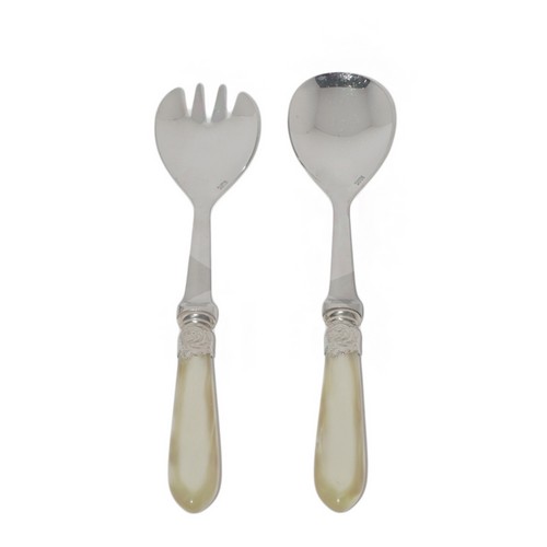 [101003190] S/2 Salad Server Couleur Compador Facon Coe