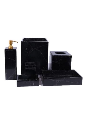[104007040] S/6 Bathroom Set (Ivory/Beige,38x35 cm, Glass)