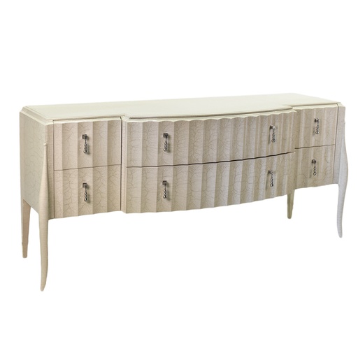 [201001081] Selene Commode (Cream,174x57x81., Leather/Brass)