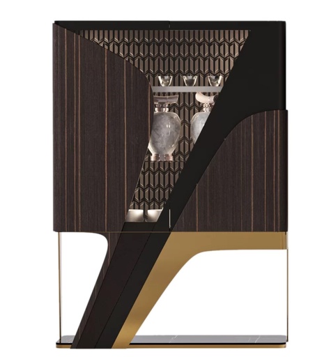 [201002084] Reyyan Cabinet (Black/Cream/Gold,73x73x78H cm, Upholstered)