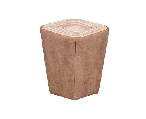 [65-218 V2-OA] Douro Stool (Cream/Bronze,DIA32xH46, Shagreen)
