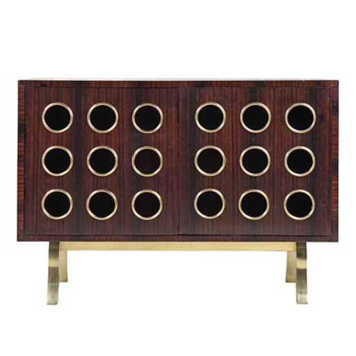 [7011-2DEB] Marseilles Cabinet
(Ebony 2 Doors ) (Cream,55x50 CM, Upholstered)