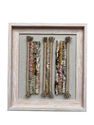 [208002443] Woven Wall Art (Cream,60x35x60 52x35x55 44x35x50, Onyx/Shagreen)