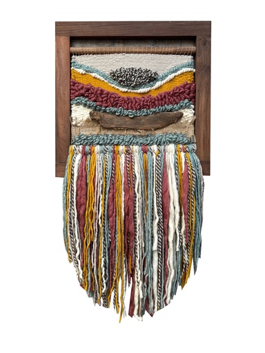 [208002449] Woven Wall Art (Multicolour,57x86 H CM, Fabric Jute And Wool)