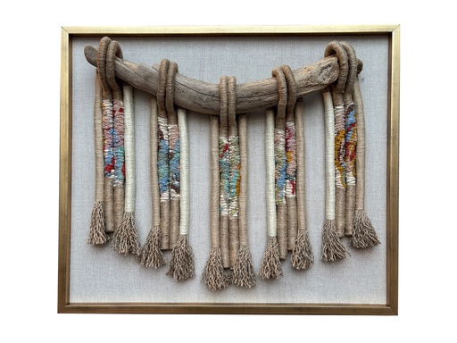[208002455] Woven Wall Art (Multicolour,124x56 H CM, Fabric Jute And Wool)
