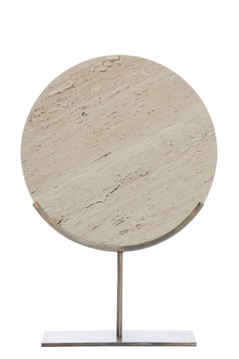 [107004433] Ornament On Base  Moreno Trav Sand+Brown Bronze (Beige,32x18x27.5 cm, )