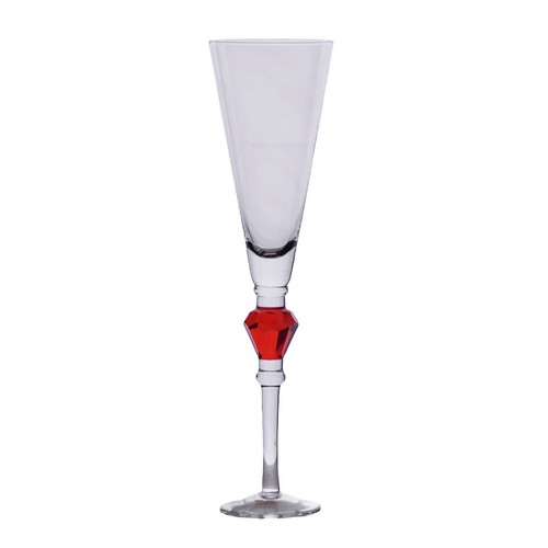 [101002111] Ruby Red Flute (Rose Glass , Golden Metal,DIA130xH100, Glass)