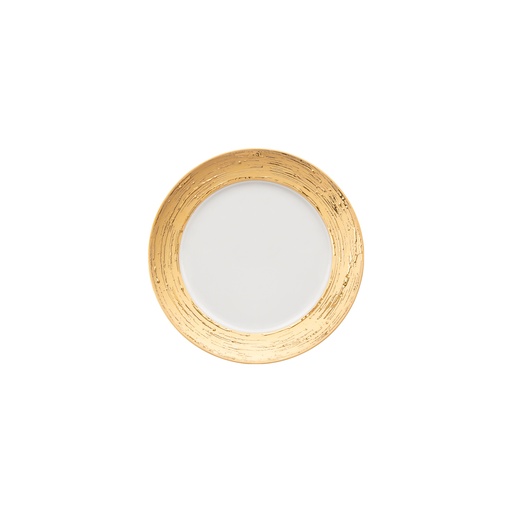 [1010010030] Bread/Butt/Sauce Boat Plate Olympus Auratus Ob (Black/Gold,DIA 31 CM, Gold Rim)
