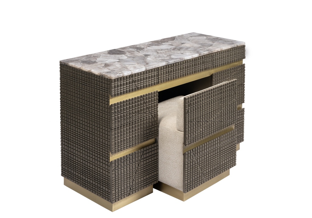 Dresser
Cnc Work Dresser With Semi Precious Stone Top 