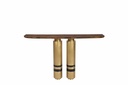 Console
Dull Brass Metal Base With Semi Precious Tiger Eye Top 