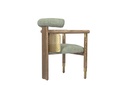 Dining Chair Perforated Metal Back With Electroplating Oak