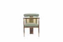 Dining Chair Perforated Metal Back With Electroplating Oak