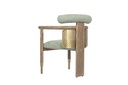 Dining Chair Perforated Metal Back With Electroplating Oak