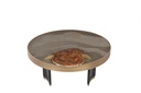 Coffee Table Ss 304 Electroplated With Cnc In Liquid Metal Finish With Oak Base