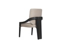 Dining Chair With Oak Finish And Metal Inset