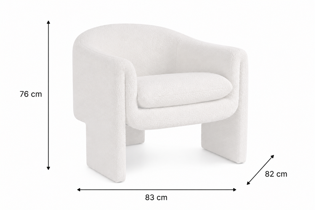 Fauteuil Charmaine White Furry