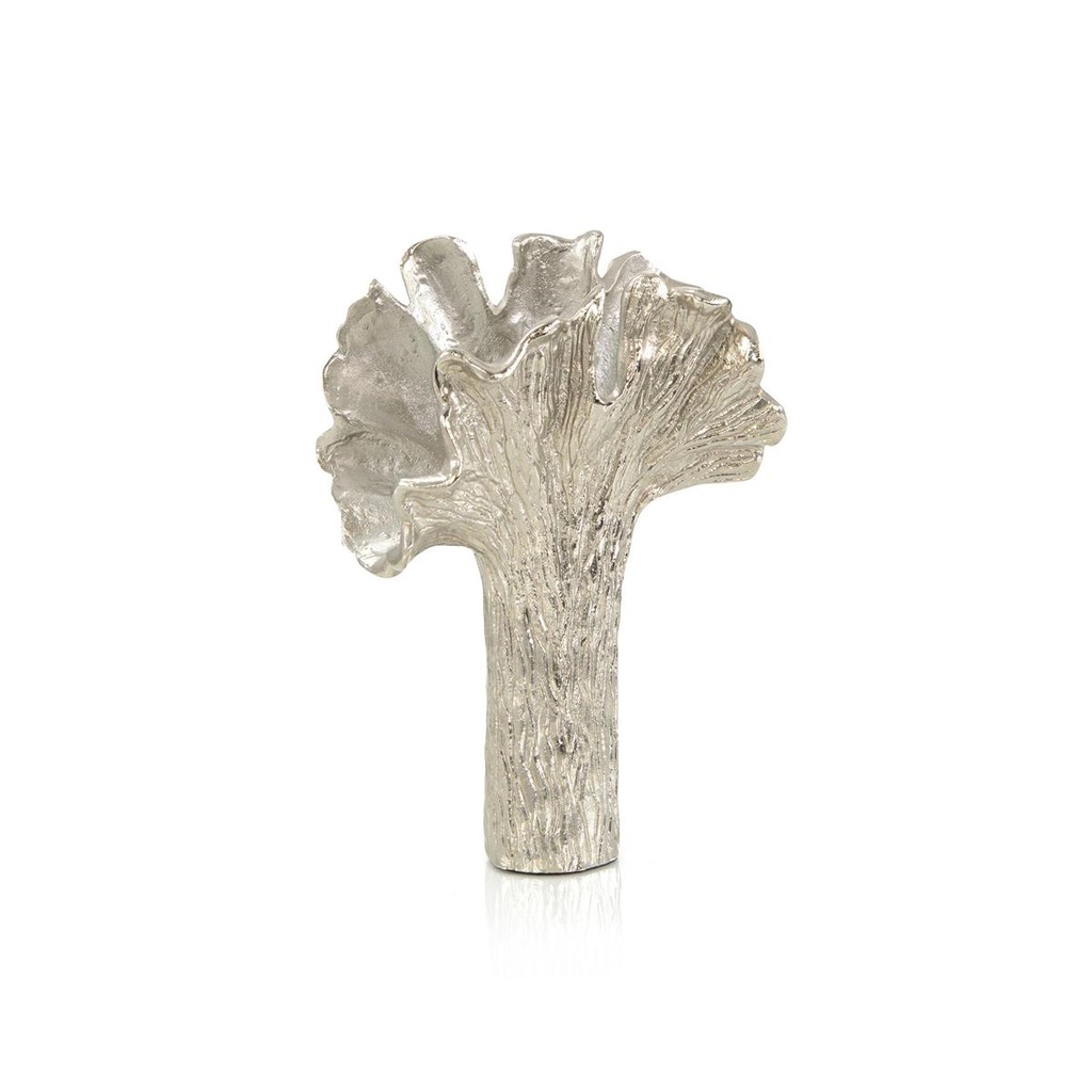 Ginkgo Leaf Vase In Nickel Ii
