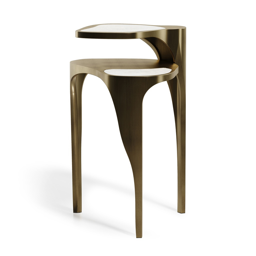 Ginko Side Table Cream Shagreen