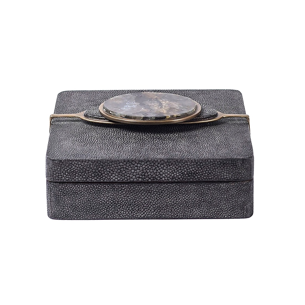 Box Coal Black Shagreen, Smokey Black Quartz