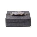 Box Coal Black Shagreen, Smokey Black Quartz