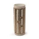 Vase M Cream Shagreen