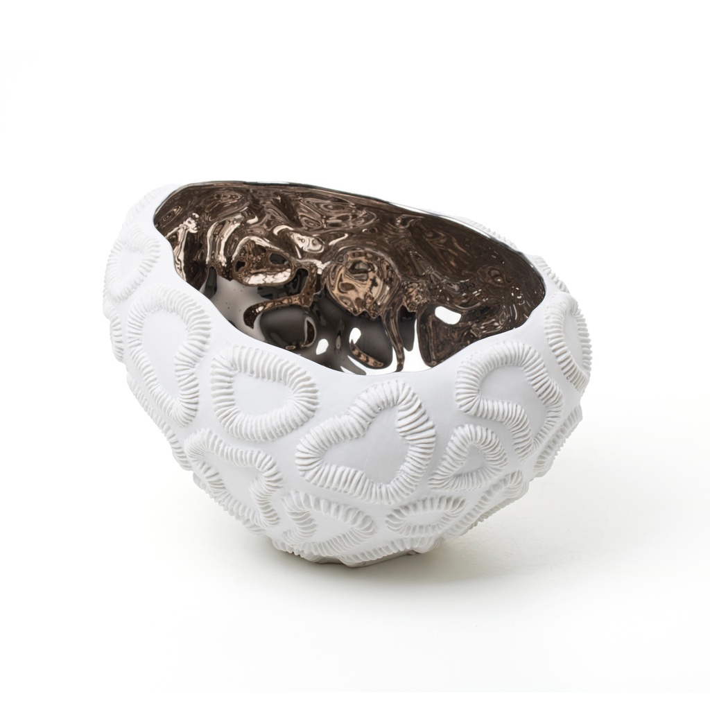 Petra, Fossilia Porcelain Bowl, Platinum