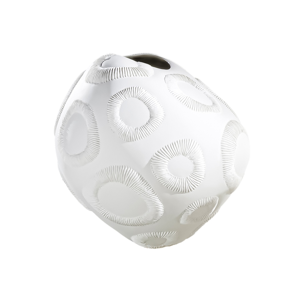Moonstone, Fossilia Porcelain Vase, White