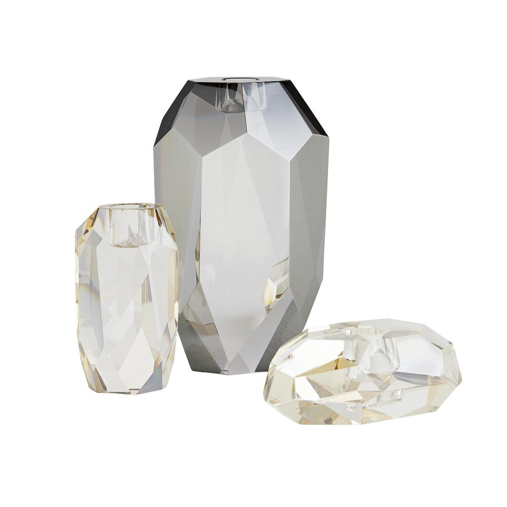 Violet Candle Holders, Set Of 3
