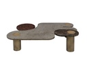Coffee Table
Ss 304 Electroplated Tops In Pryite , Red Tiger Eye & Multi Tiger Eye  Semi Precious Stone Tops 