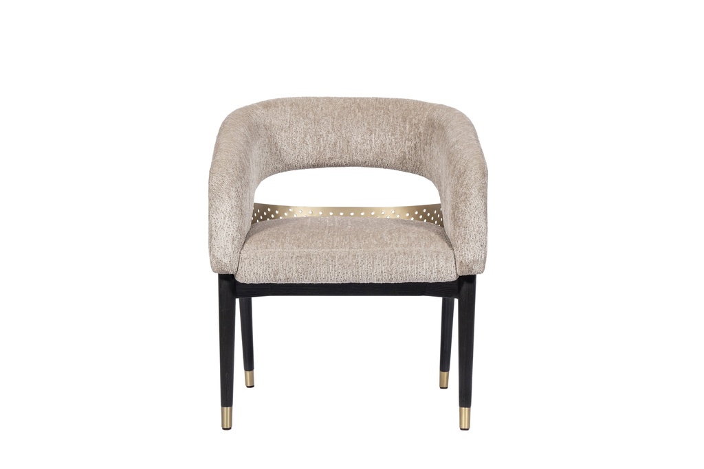 The Elara Oak & Gold Dining Chair