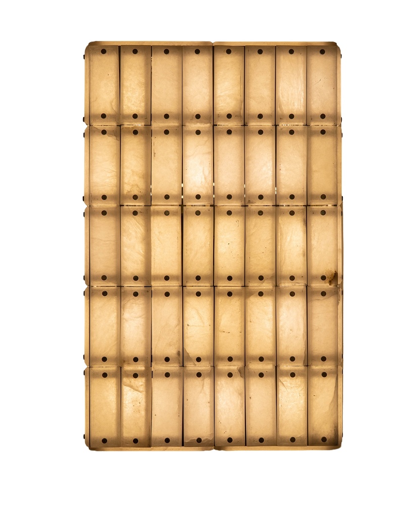 Rock Crystal Sconce With Decorative Brass Elements                    Finish:  Rock Crystal