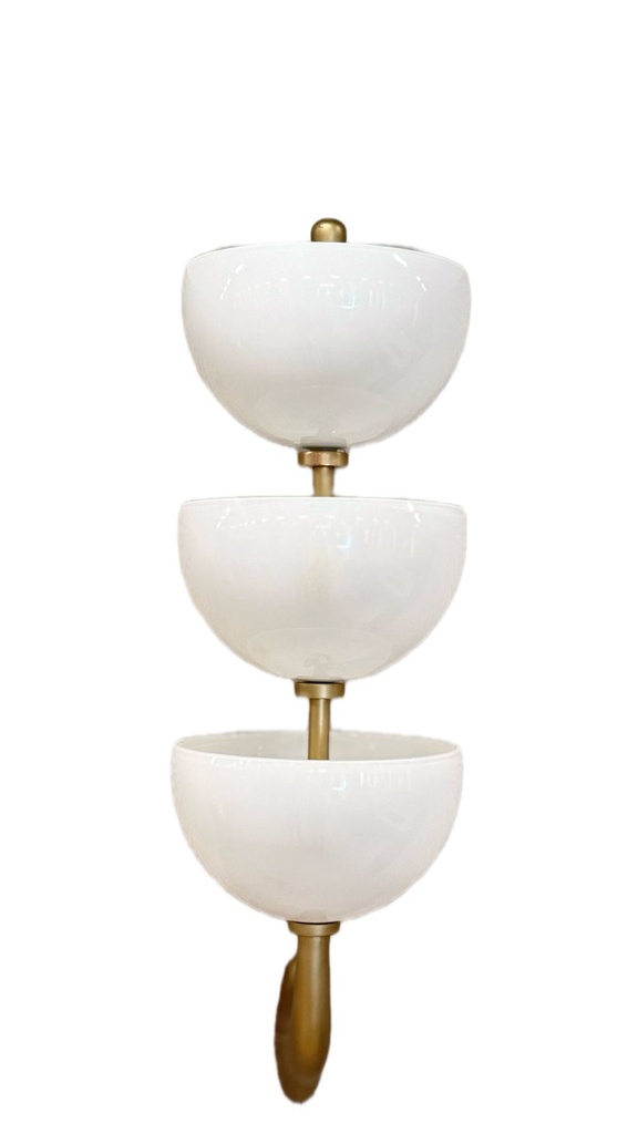 Brass With Milky Glass Globe (Haf Ball) Sconce