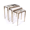Set of 3 Melting Nesting Side Tables Onyx, Patagonia & Shagreen