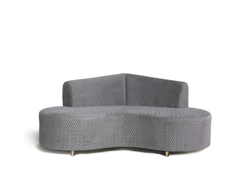 Sofa Grey Fabric With
Quilting