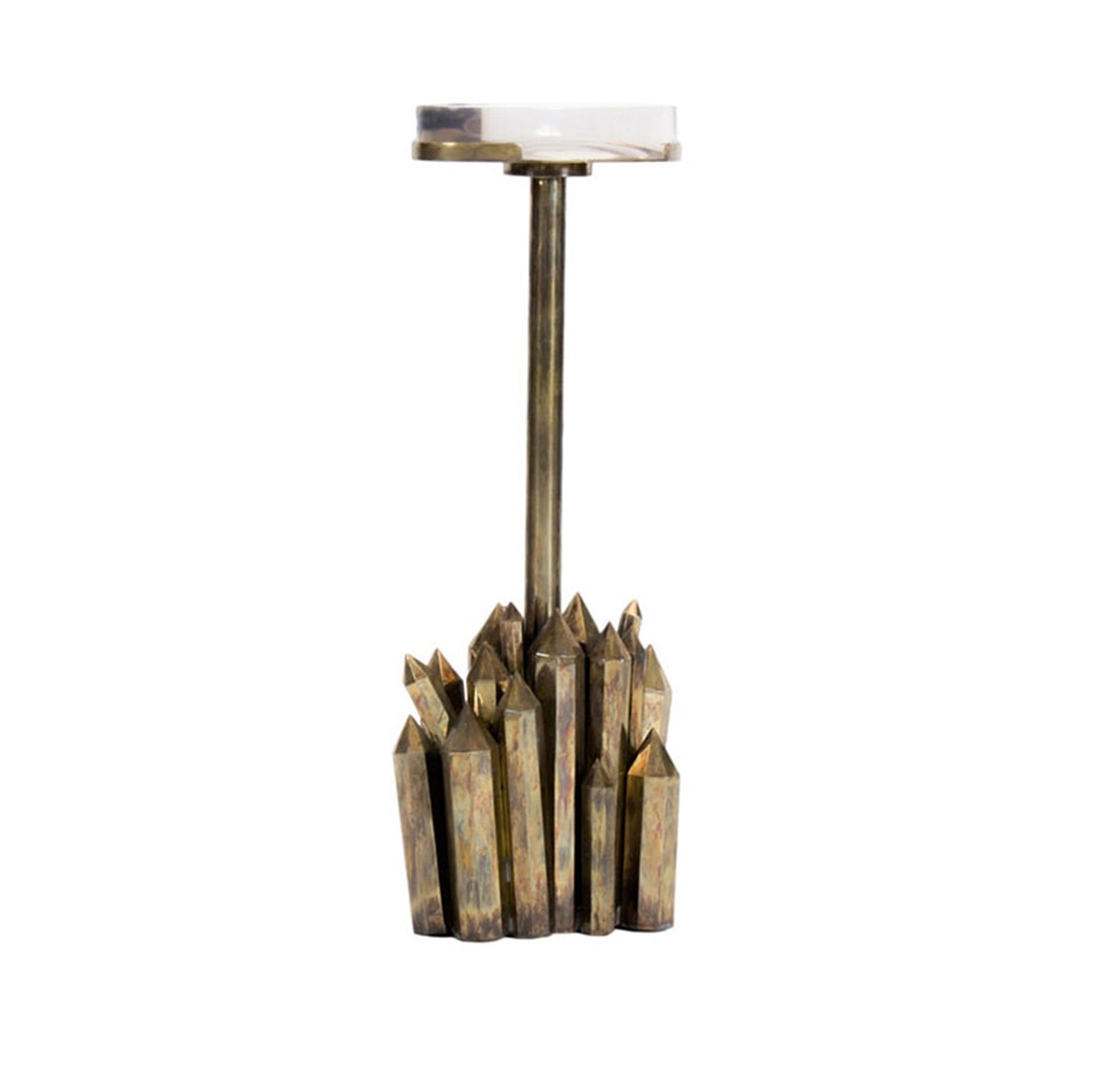 Kryptonite Drink Table
(Tortoise Brass & Magnifying Resin)