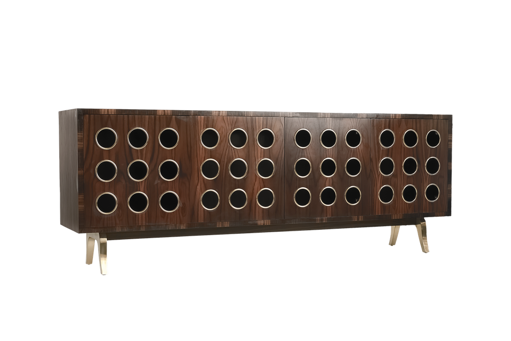 Marseilles Credenza
(Parchment & Brass 4 Doors)