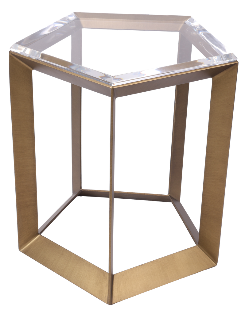 Hexa Gold Side Tables – Set of Two