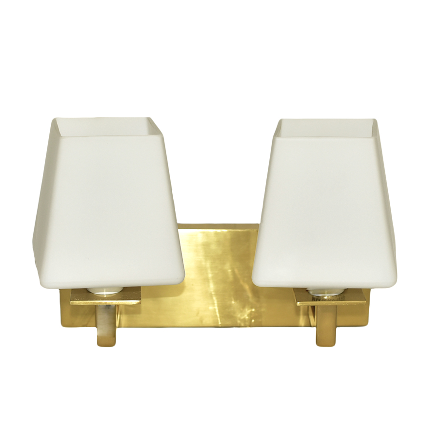 Doughnut Doubl Arm Sconceantique Brass Cased Glass