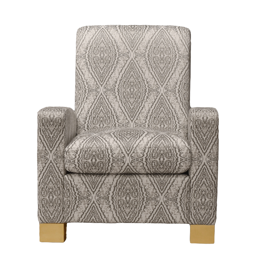 Armchair With Beacon Hill Fabric With Gold Leaf Feet