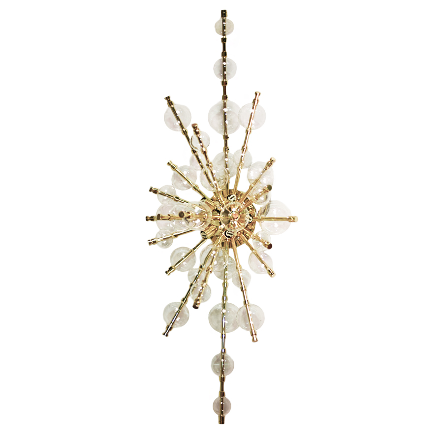 Sconces Stairs Ribbed Glass Balls Sconce Gol