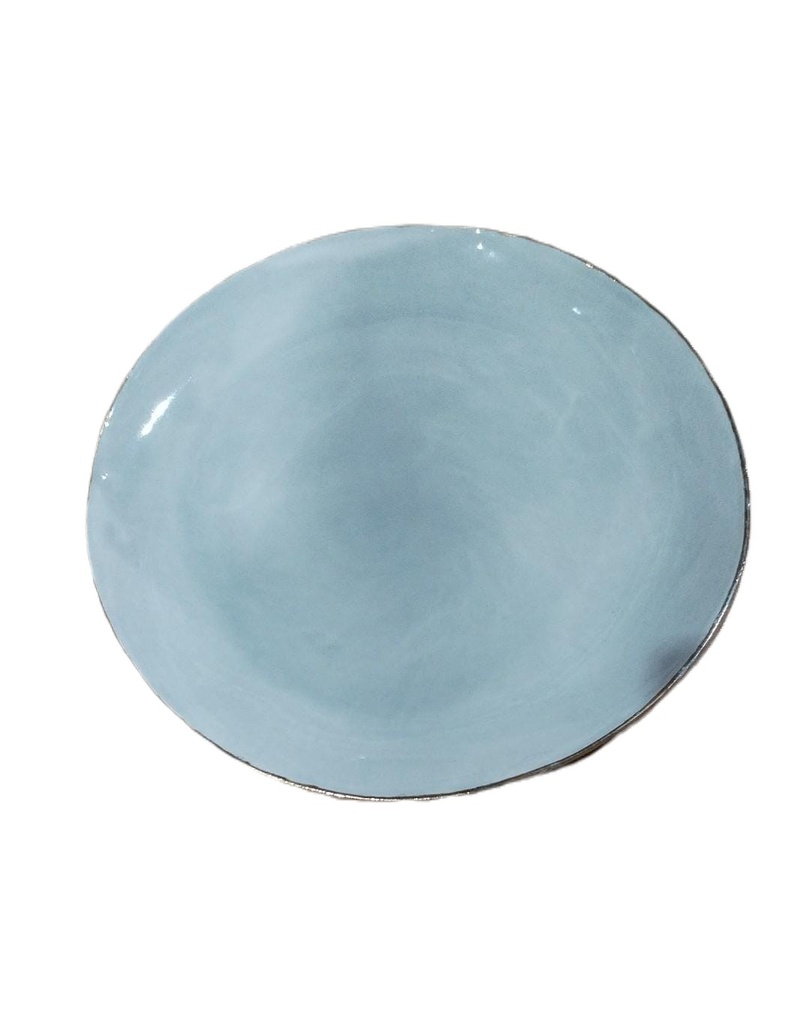 Pearl Grey Plate With Gold Rim