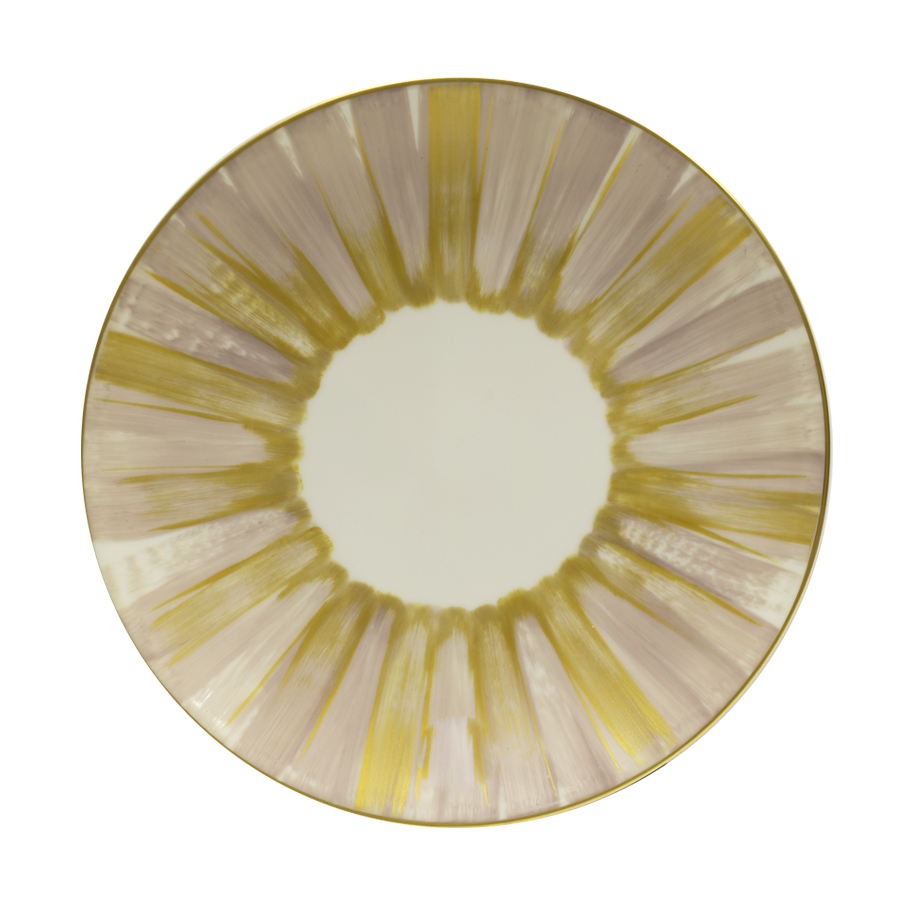 Dessert Plate  Dpj Panache  Yellow Brown