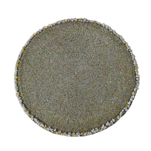 Placemat:Celedon Natural Stone Twist Border