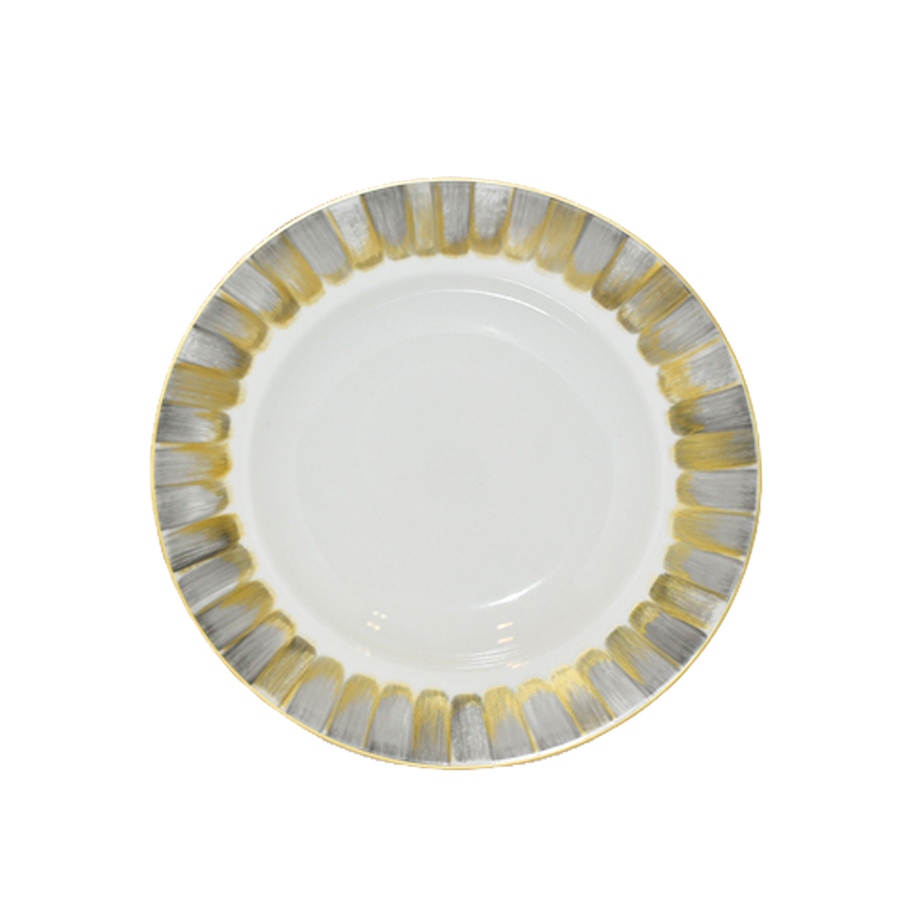 Rimmed Soup Bowl Panache Grey White